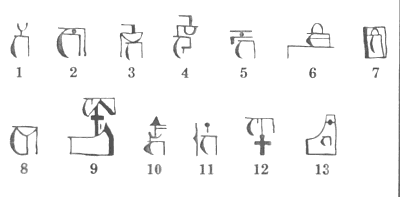 FIGURE 5. The 13 Words with the Mystery Digraph